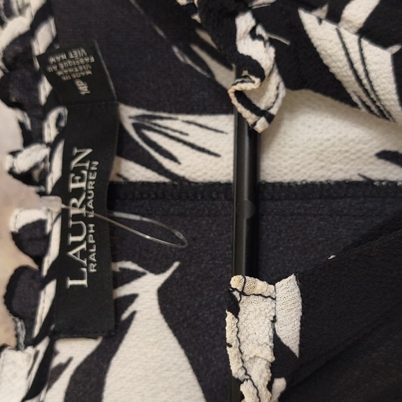 Ralph Lauren Monochrome Leaf Pattern Jumpsuit Size 14 P Scandinavian Vacation - Picture 5 of 9